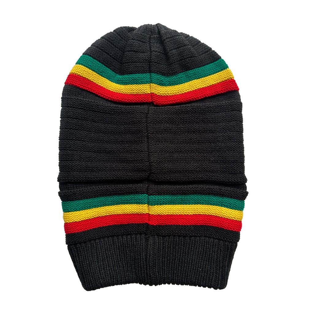 Unisex Knitted Hat Multicolor Stripe Wrinkles Hat Soft Acrylic Handmade Hat for Men and Women