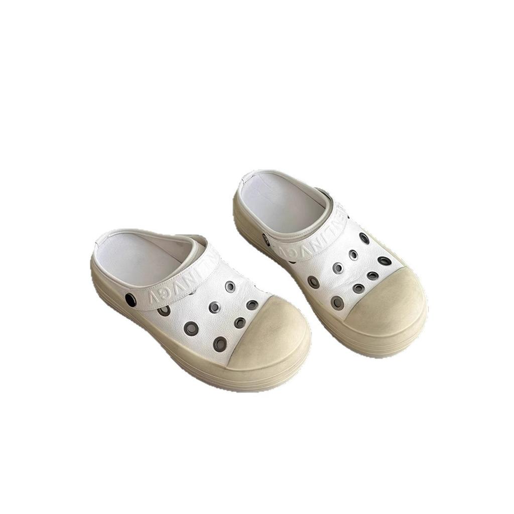 Hollow Baotou Casual Cool Slippers Women's 2025 Summer New Fashion Versatile Comfortable One Pedal Two Wear Beach Shoes