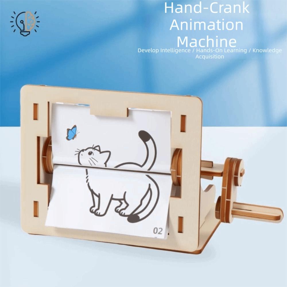 Wooden Science Experiment Toy Assembly Science Handmade Craft Hand Cranked Animation Birthday Gift