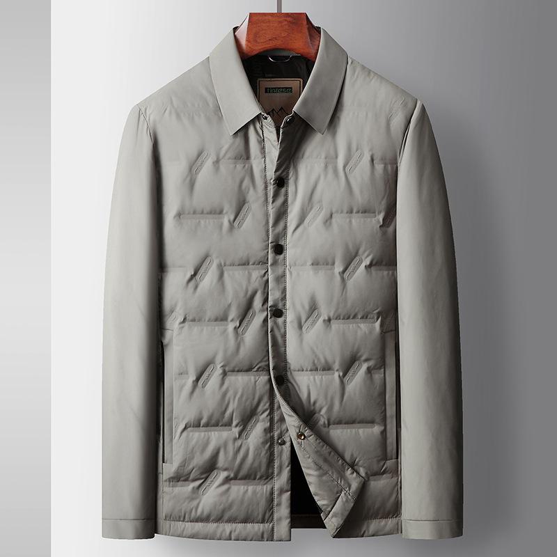 Men's Down Jacket Autumn and Winter White Duck Down Middle-aged and Young People Light Shirt Version Business Leisure Warm Down Jacket Tide