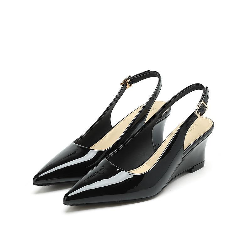 - Back empty slope heel high heels for women's summer new temperament pointed single shoes for women