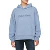 Calvin Klein Letter Jacquard Loose Fit Drop Shoulder Long Sleeve Sweatshirt Men Sweatshirt Light-Blue 40HM231-PQE