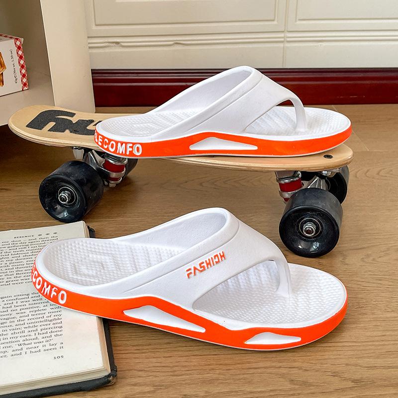 Fashion Men's Flip Flops, Summer Thick Sole Soft Non-Slip Deodorant Wear-resistant Slippers for Outdoor Bathroom Home