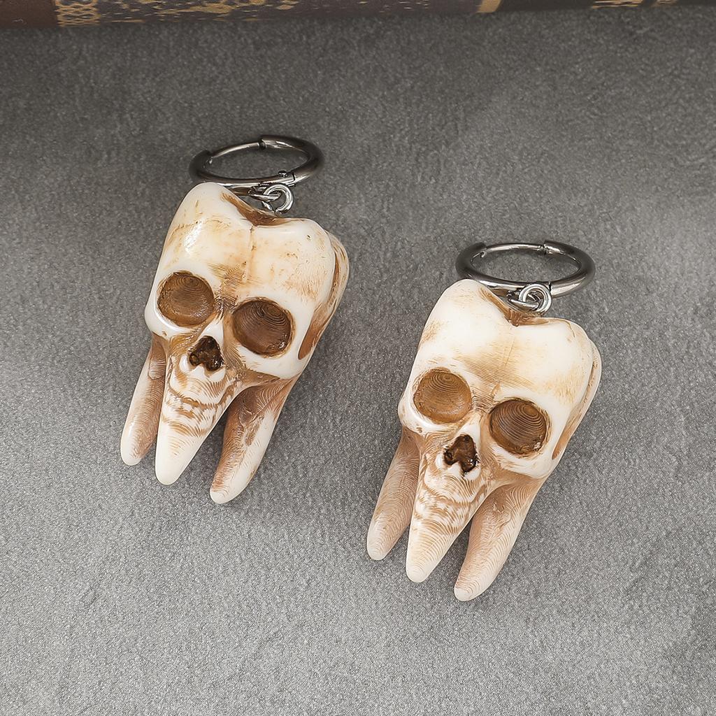 Dark Terror Skull Teeth Earrings