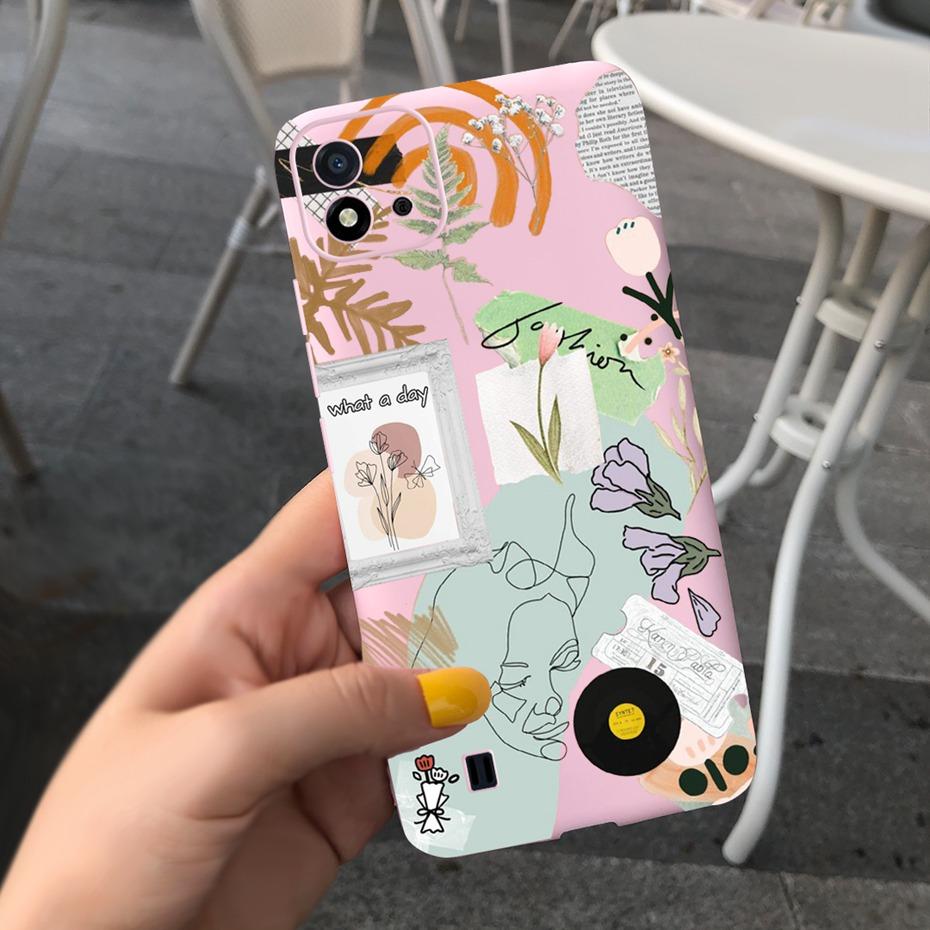 Lovely Pattern Phone Case For Realme C11 2021 C 11 2020 RMX2185 Macaroon Silicone Soft Cases Cover For Realme C11 (2021) RMX3231