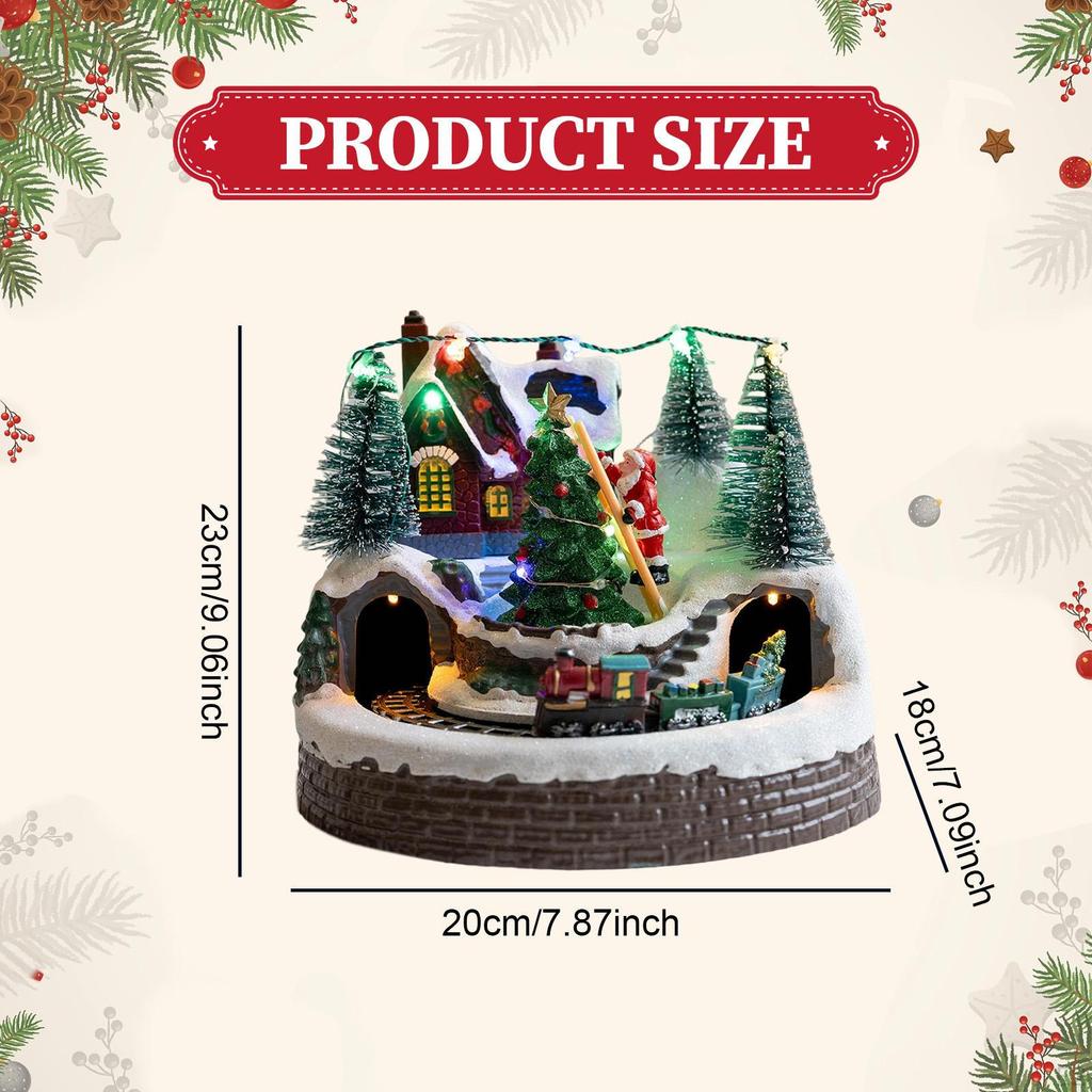 Christmas Lighted House Decor Decoration Art Table Festive LED Ornament Xmas for