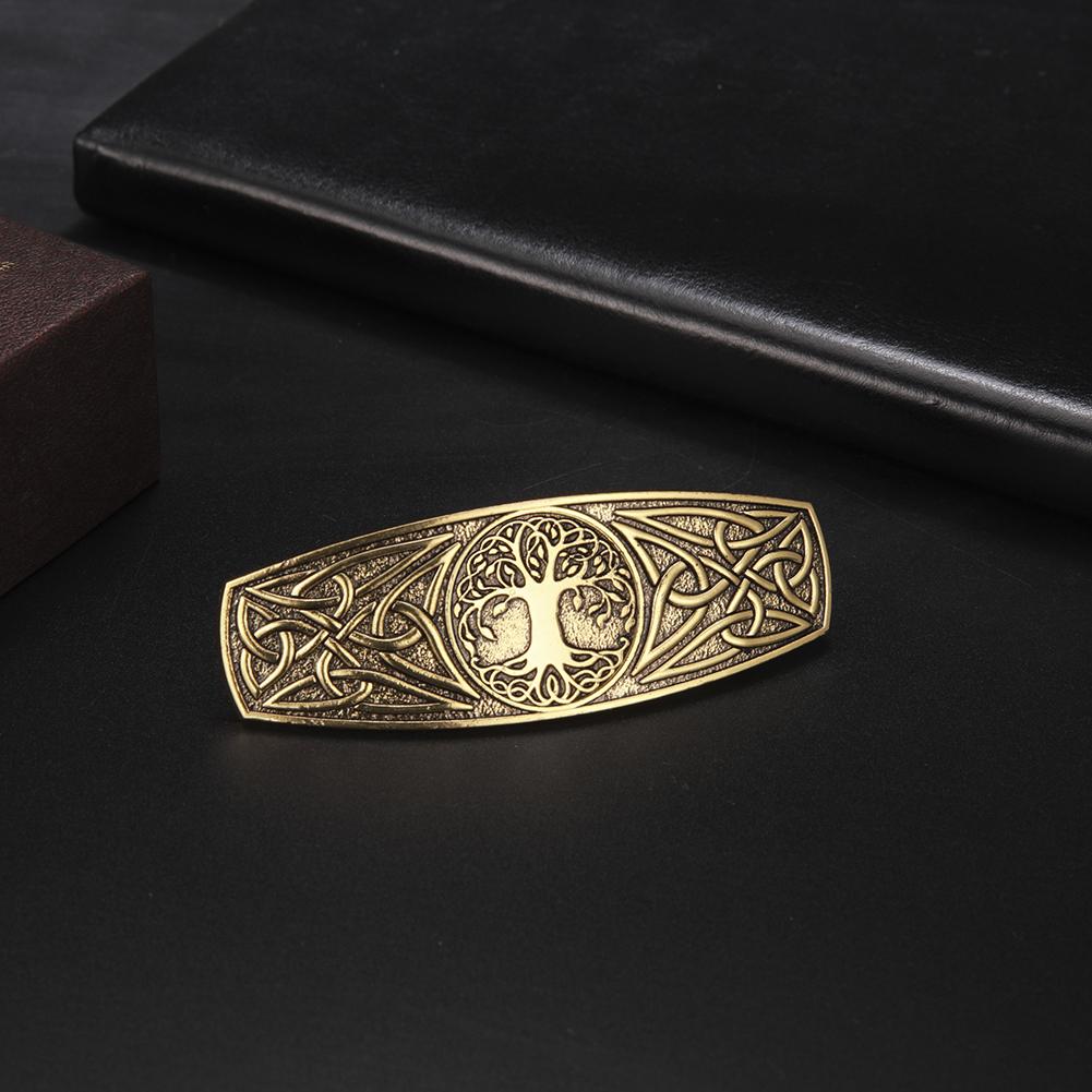 Lemegeton Celtic Knot Metal Hair Clip Tree of Life Viking Retro Silver Hair Clip Handmade Barrett Jewelry Birthday Gift