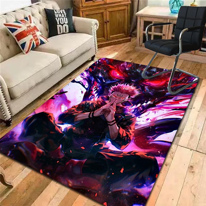 Jujutsu Kaisen Rug Floor Mat for Living Room or Bedroom Soft and Comfortable Carpet a Gift for Birthday and Holiday.SFF0917229