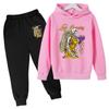 Winter Warm Comfortable Hoodie Anime Series Abstract Character Printed Fashion Casual Children's Set