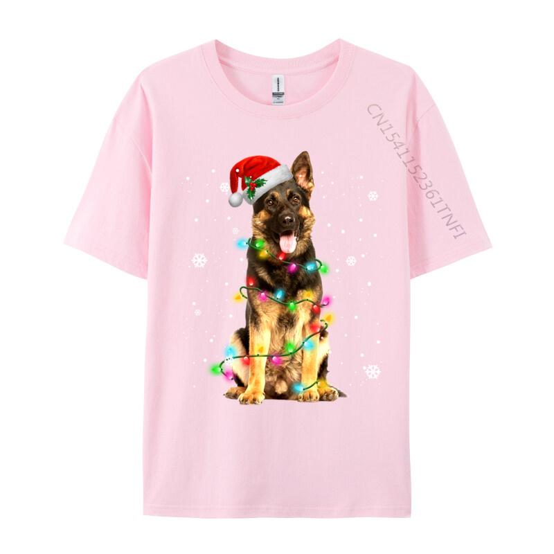 Gerunisex Shepherd Dog Tree Christmas Sweater Xmas Dogs Tshirts Tops Shirts Black On Sale Novelty Cotton Unisex Top Tshirts