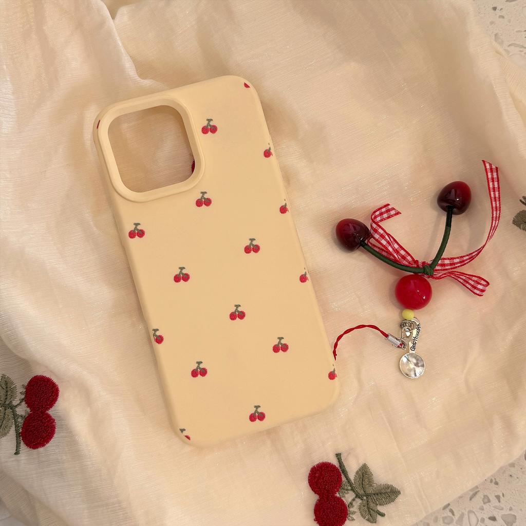 Small Cherry Pendant Suitable for Apple 17 Mobile Phone Case 15pro Max Girl Cute Iphone14 All Inclusive 13