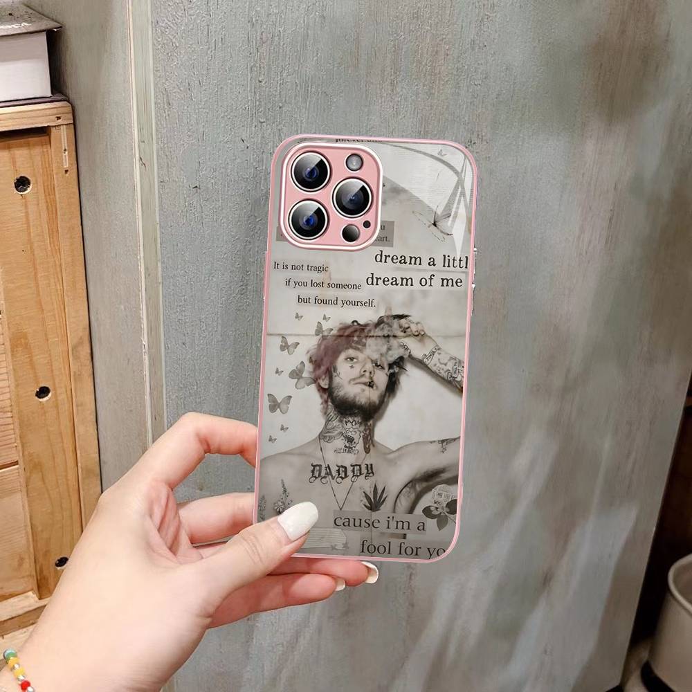 Singer Rapper L-Lil Peep Tempered Glass For Iphone 14 13 12 11 Pro Mini XS MAX 14Plus X XS XR Cover