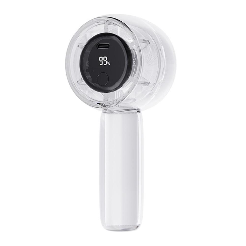 LED Handheld Turbo Fan USB Rechargeable Portable Turbo Fan Digital Display Mini Personal Fan for Outdoor Travel белый