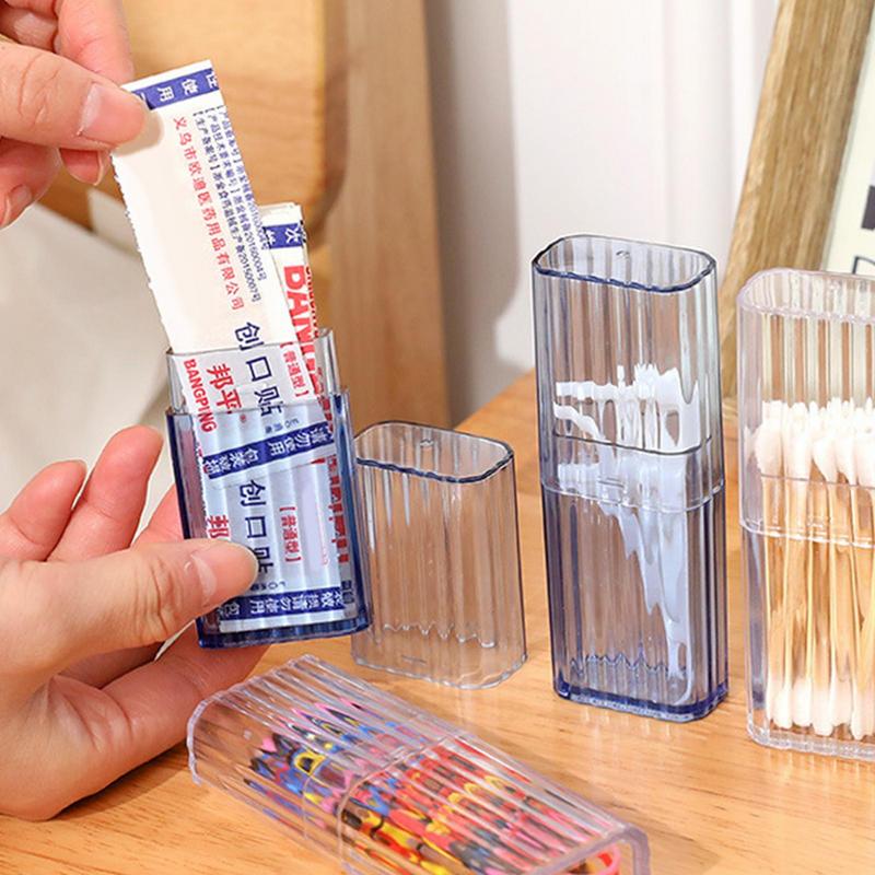 Cotton Swab Holder Cotton Swab Dispenser with Lid Travel Box Cotton Swab Jar Clear Acrylic Storage Box Bathroom Countertop Decor