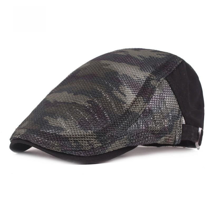 Breathable Cotton Mesh Cap With Curved Brim For Outdoor Activities