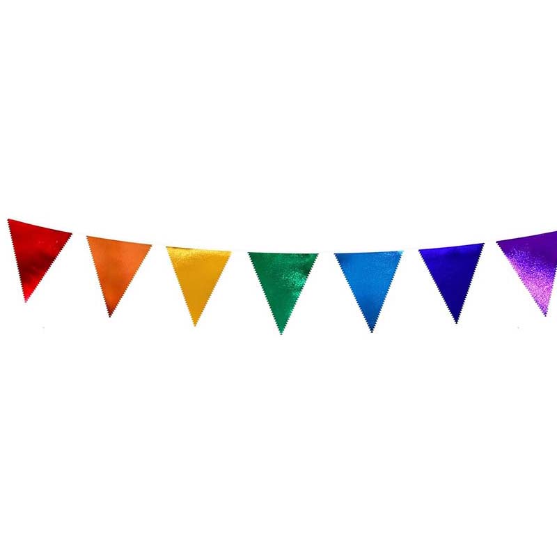 WTEMPO DIY Bunte Dreiecksflaggen Wimpelketten für Festliche Karneval Weihnachten Geburtstag Hochzeit Halloween Feiertage Innen Außen Partyzubehör