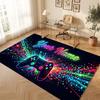 Neon Colorful Theme Crystal Velvet Floor Rug Personalized Custom Name Text Warm Carpet Home Decoration