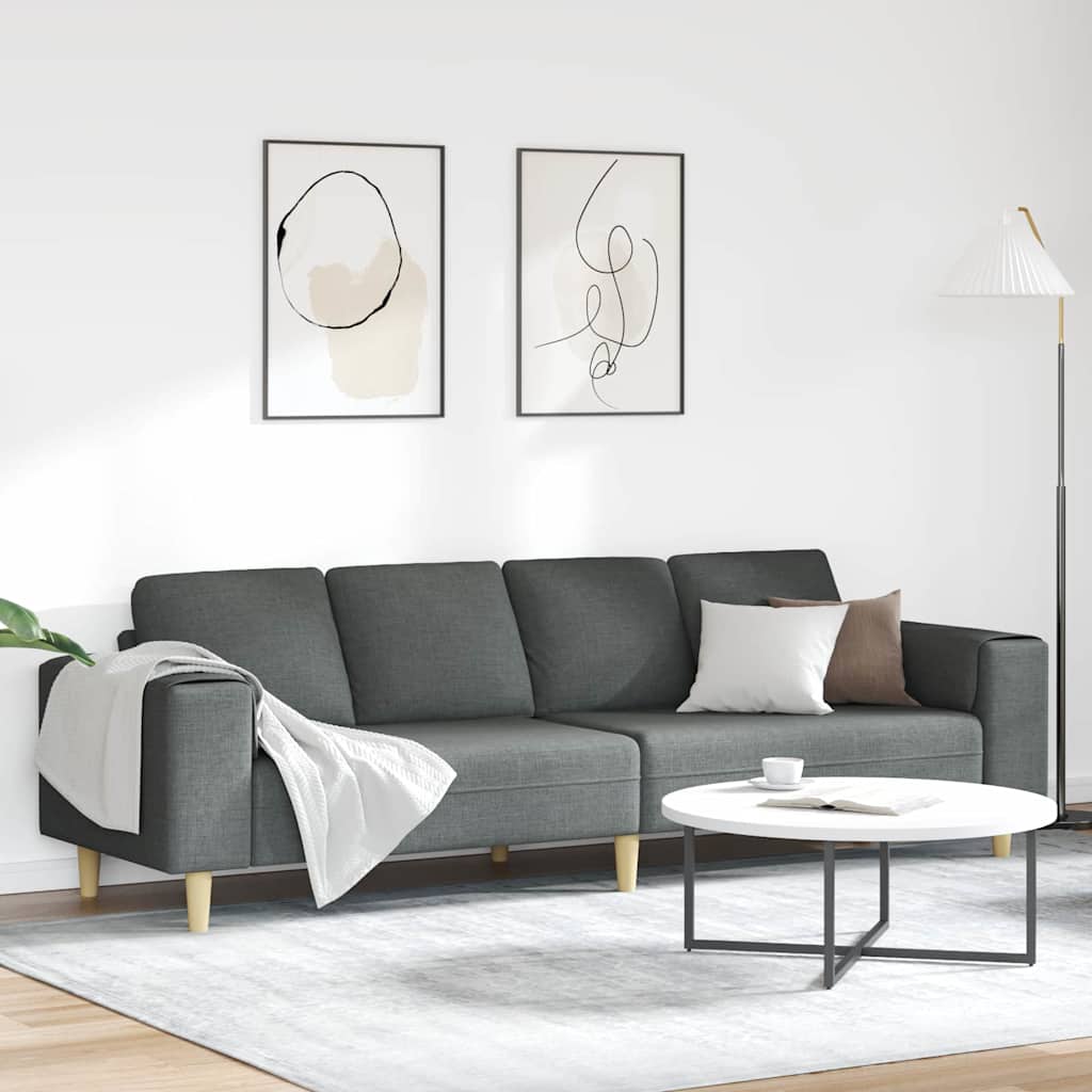 Living Room Sofa Dark Gray 250 X 77 X 76 Cm Polyester