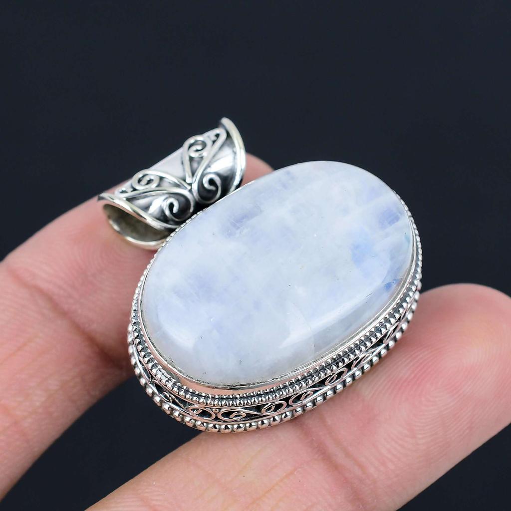 Přívěsek Rainbow Moonstone z masivního stříbra 925 Šperky Dárek pro unisex