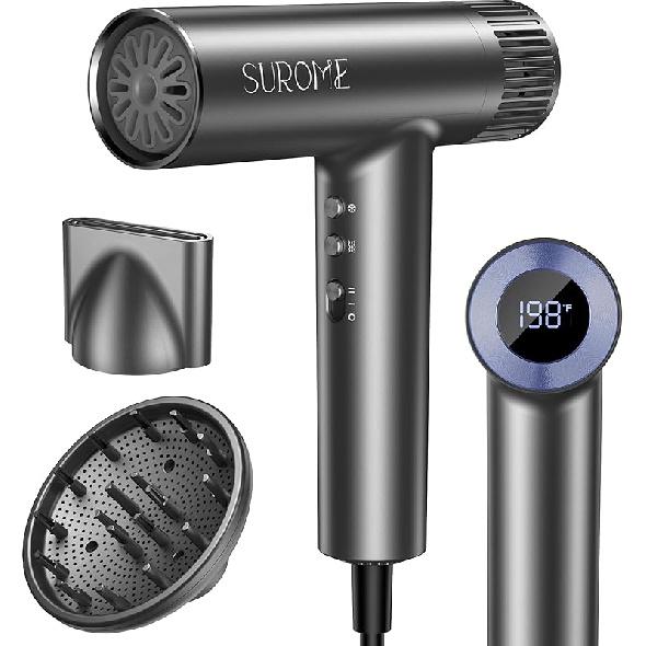 

Blow Dryer,110000RPM High-Speed Brushless Motor, Fast-Drying Negative Ions Intelligent Constant Temperature Hair Care Dryers, Professional Hair Dryer сірий