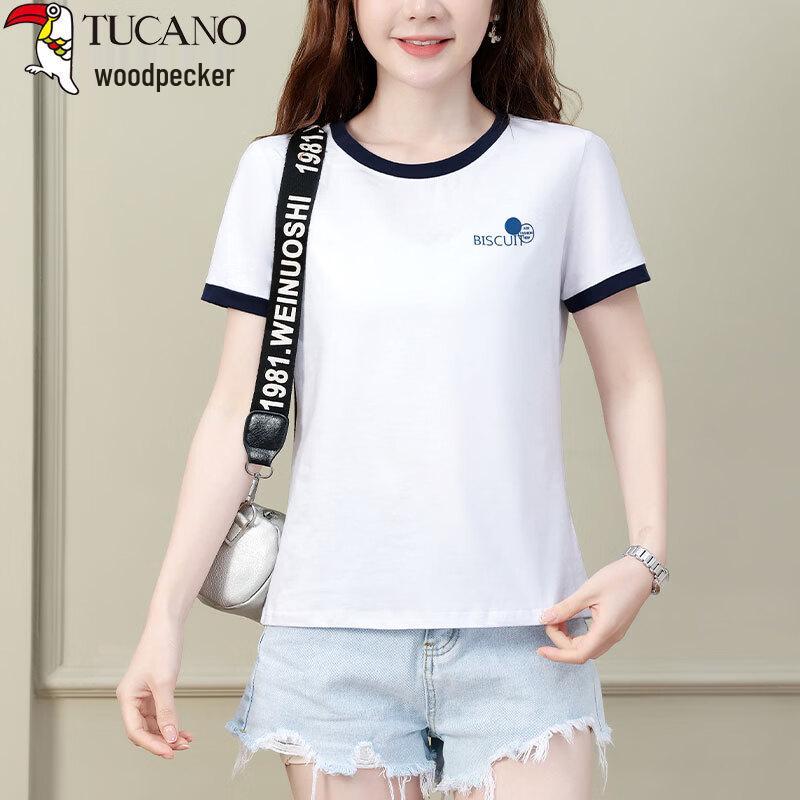 Woodpecker Women's Pure Cotton Round Neck Short Sleeve T-Shirt