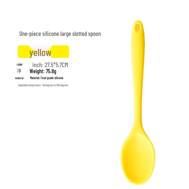 Integrated Silicone Cooking Spoon Set - Non-Stick, Multi-Purpose Rice, Seasoning, Soup, Wok, and Stir-Fry Spoons.