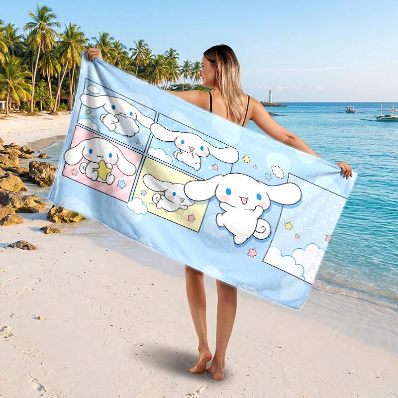 Large Beach TowelCinnamoroll Soft Absorbent Towel Beach Bath Home Use