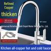 Stainless Steel 2-in-1 Kitchen Faucet: Hot & Cold Sink, Dishwashing & Vegetable Washing Basin