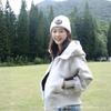 Womens Warm Hooded Down Jacket With Wool Blend Fleece Lining Fall Winter Casual Outerwear