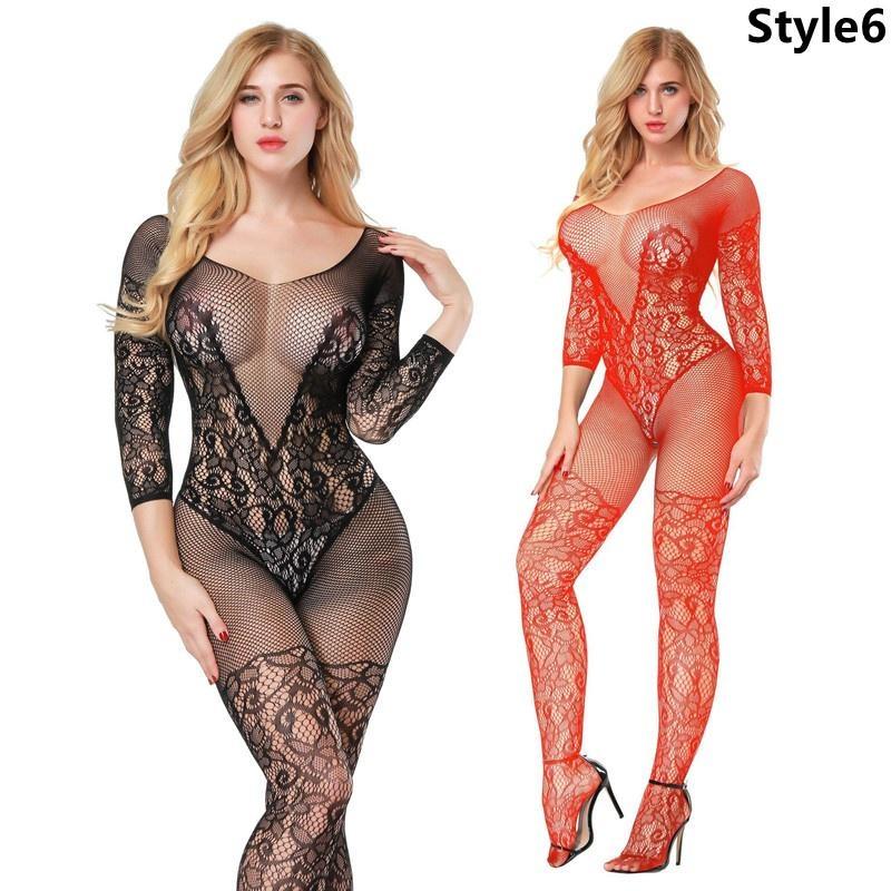 One Piece Plus Size Ženy Žhavé Sexy Spodní Prádlo Květinový Vzor Síťovaná Body Punčocha Body Spodní Prádlo Košilka Spací prádlo Spodní prádlo Kostýmy Sexy