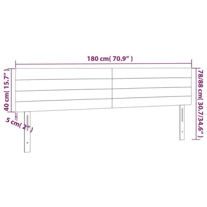 VidaXL Tête de Lit à LED Meuble de Chambre à Coucher Accessoire de Lit Double Tête de Cadre de Lit Intérieur Gris Foncé 3121767