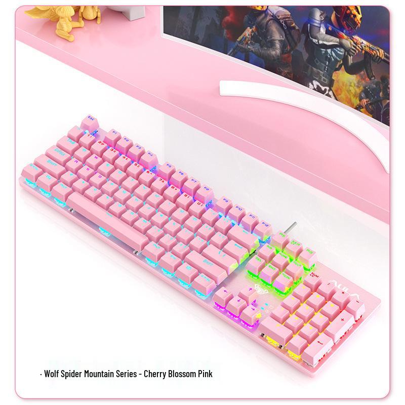 Wolf Spider F2088 Mechanical Gaming Keyboard, Blue Switch, with Wrist Rest for Esports and Home Desktop Use.