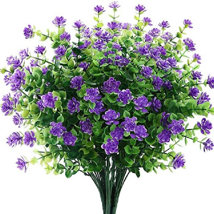 Eucalyptus Small Rose Artificial Purple Flowers - Desktop Decoration
