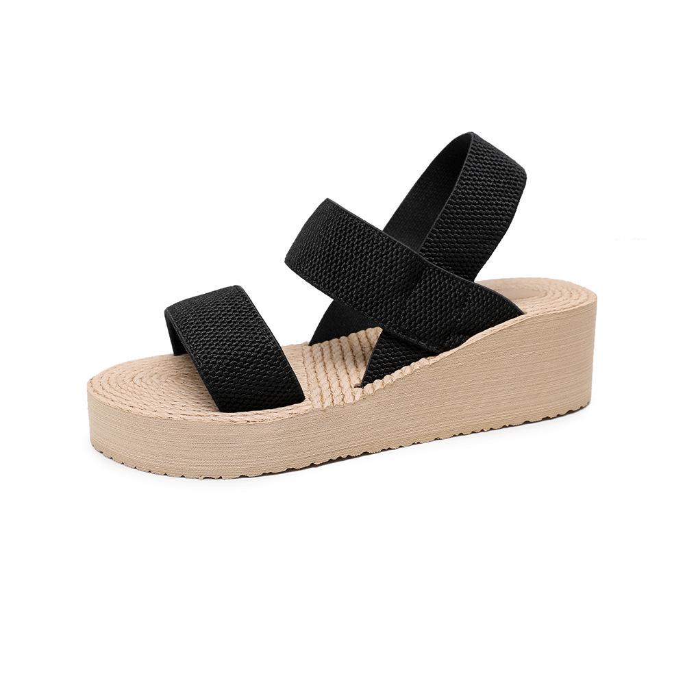 Women's 2024 Summer Korean Cross-Strap Thick-Soled Roman Sandals