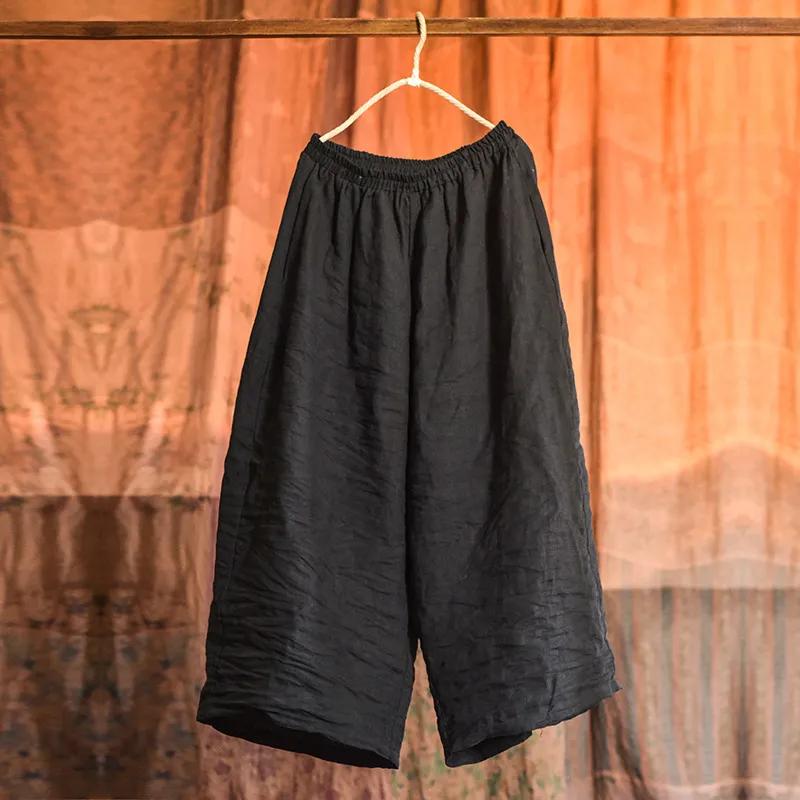 Sand Washed Wide Leg Loose Old Retro Literary Casual Pants Loose Plus Size Nine Point Straight Wide Leg Women