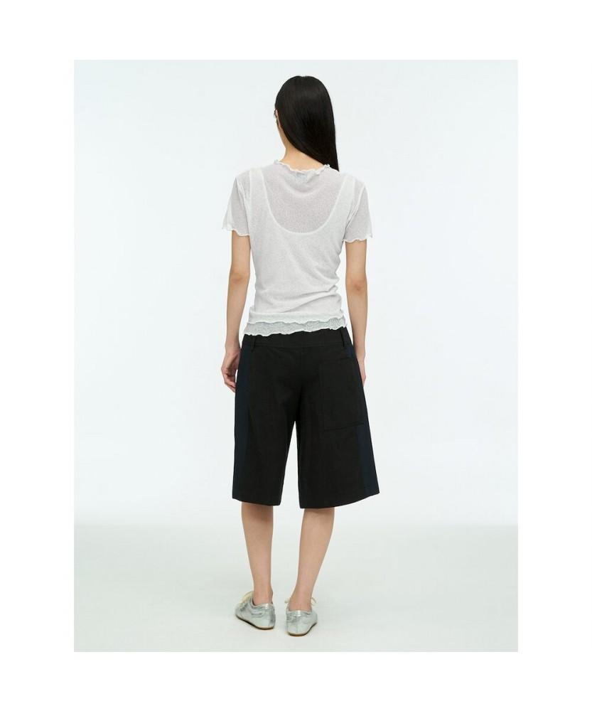 Anggae Two Layered Net T-Shirt White