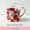 Floral Ceramic Coffee Mug with High Handle