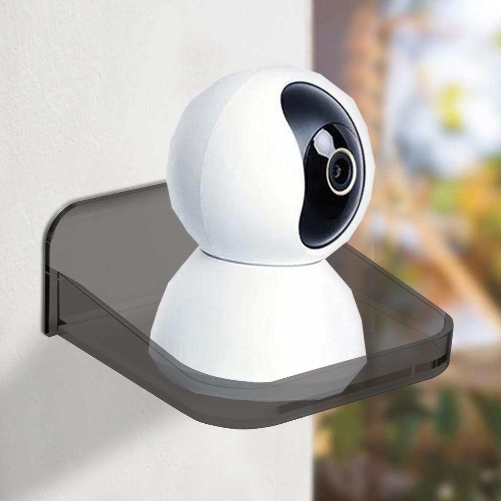 Clear Acrylic Camera Shelves No Drilling Baby Monitor Holder Mini Speaker Rack Adhesive Floating Shelf for Home Office Organizer