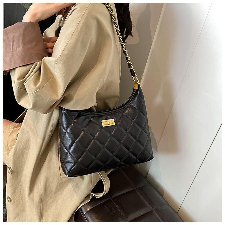 IELGY Ladies Messenger Bag Rhombus Shoulder Casual All-Match Underarm Bag