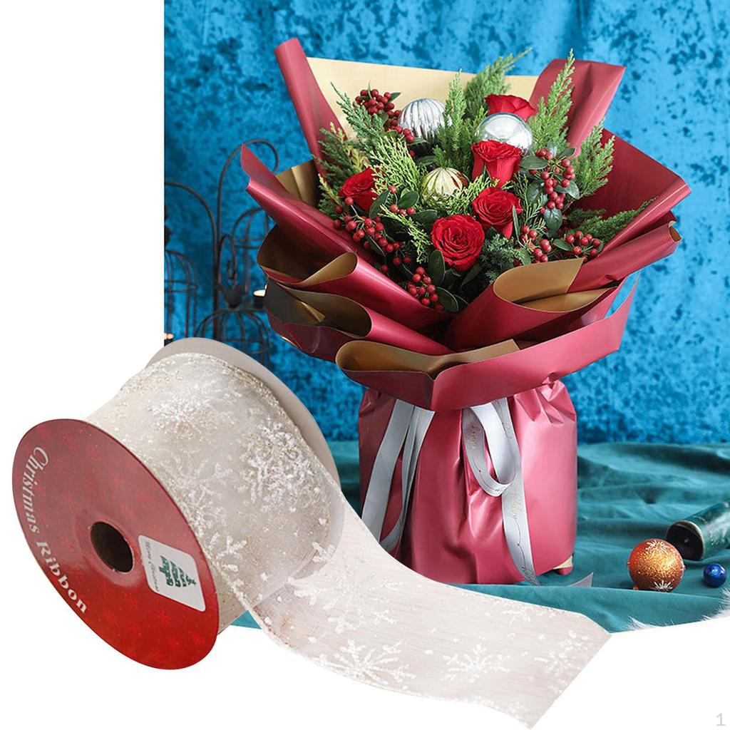 Christmas Ribbon Gift Wrapping Decorative Luxurious 6.3cm Width Packaging 9.1M