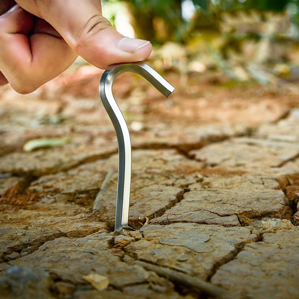 Tent Nails Aluminum Alloy Ground Nails Camping Rock Bottoms Ground Anchors Tent Accessory For Outdoor Camping Tent Peg
