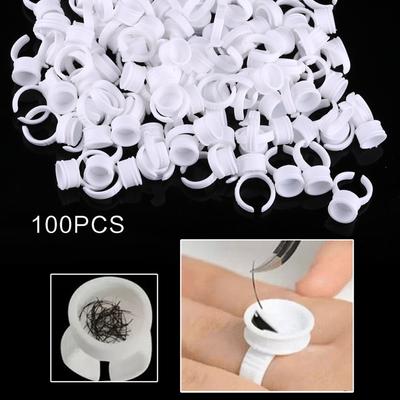 100 pièces Anneaux Jetables pour Maquillage Tatouage Encre Sourcils Lèvres Pigments de Tatouage Support Conteneur Coupe