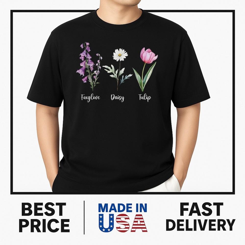 Subtle Floral Anti Trump Shirt Flowers Foxglove Daisy Tulip T-Shirt ON TREND Unisex T-Shirt S