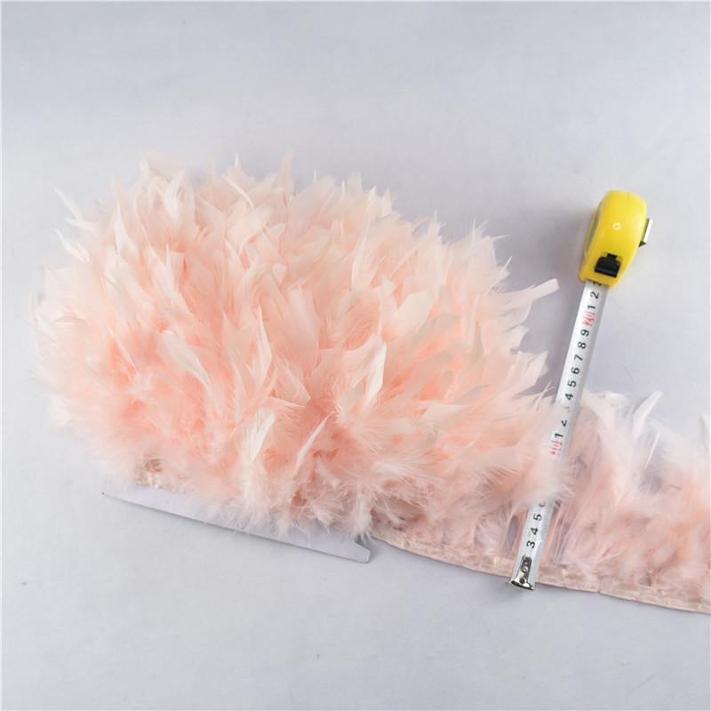 10Meters/Lot Turkey Feather Fringe Trim 4-6Inch Marabou Feathers Trimming Skirt Dress Trims Ribbon Feathers For Crafts