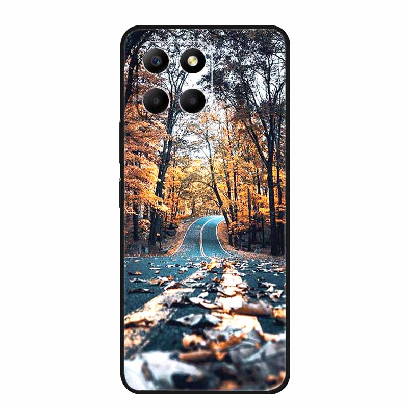 Etui For Honor X6a Zwierzęta TPU Silikon Miękki Tylny Pokrowiec na Telefon dla Huawei Honor X6a HonorX6A 2023 Ochronny Wilk Czarny Fajny Capa