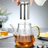 Borosilicate Glass Teapot with Stainless Steel Filter - Large Capacity Diamond Design