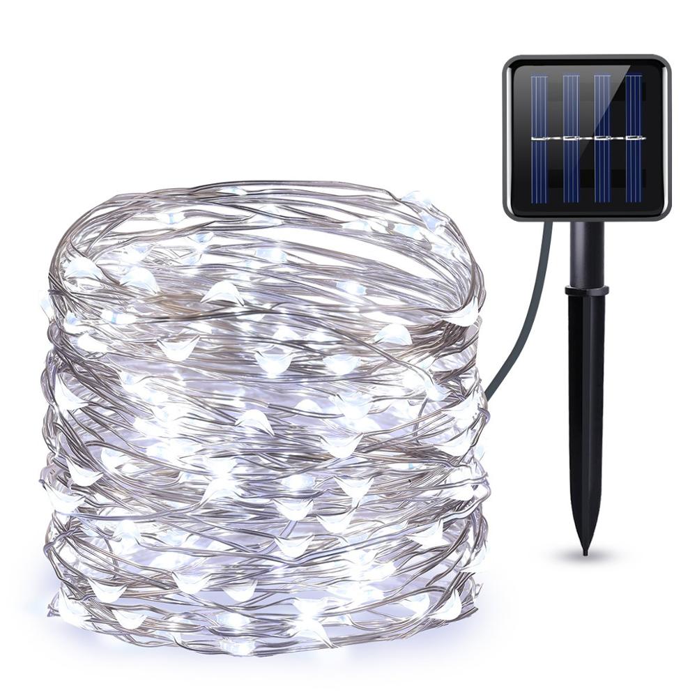Waterproof Outdoor Solar Box Copper Wire Led Lamp String Light Solar Powered Christmas Fairy String Lights
