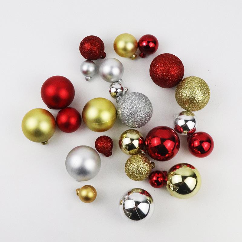 50pcs Multi-Color Christmas Tree Ornaments: Mixed-Style Plastic Balls