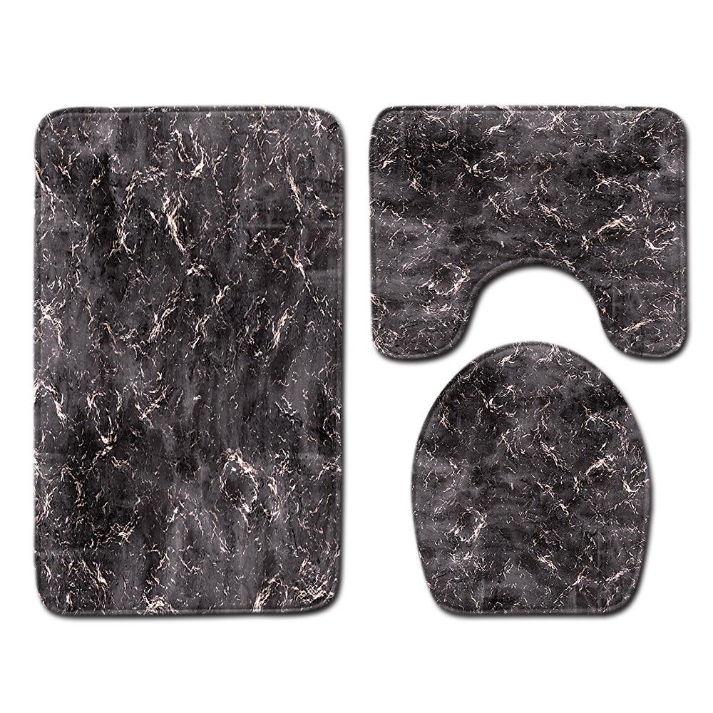 Marmorstrukturierte Toilette Dreiteilige Bodenmatte Fußmatte Badezimmerteppich