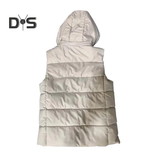 Men Waistcoat Stand Collar Hooded Sleeveless Zipper Placket Down Cotton Vest with Pockets Solid Color Thickened Vest Jacket